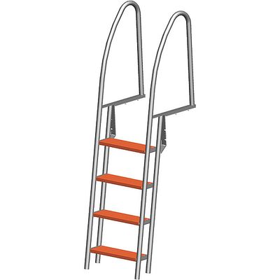 Bryggetrapp rustfri 304, 4 trinn