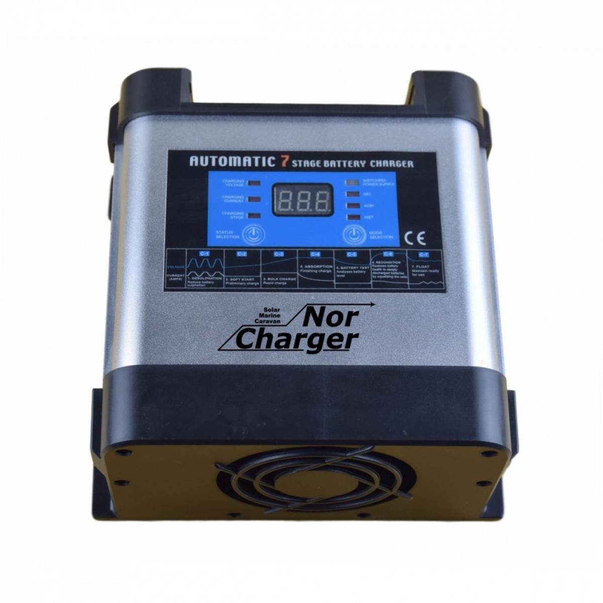 NOR CHARGER Pro Serie Elektronisk Batterilader 12V 20A 2-kanaler