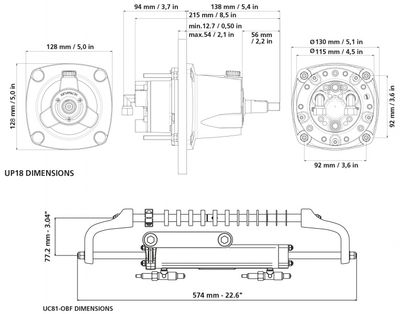 Ultraflex Hydraulisk styring komplett inntil 115 HK GoTech