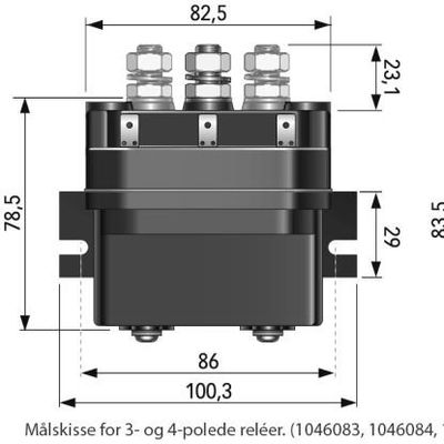 Rele til ankervinsj, IP66, 2/3/4 polet - Quick