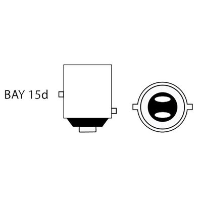 1852 LED pære BAY15D m/kuppel 2-pk