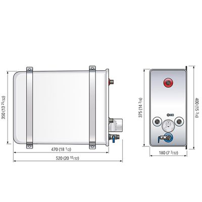 Quick Nautic Boiler BX16 firkantet varmtvannsbereder 